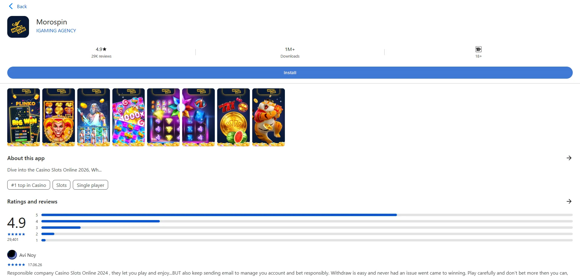 App mobile Morospin Casino — gioca su smartphone e tablet ovunque