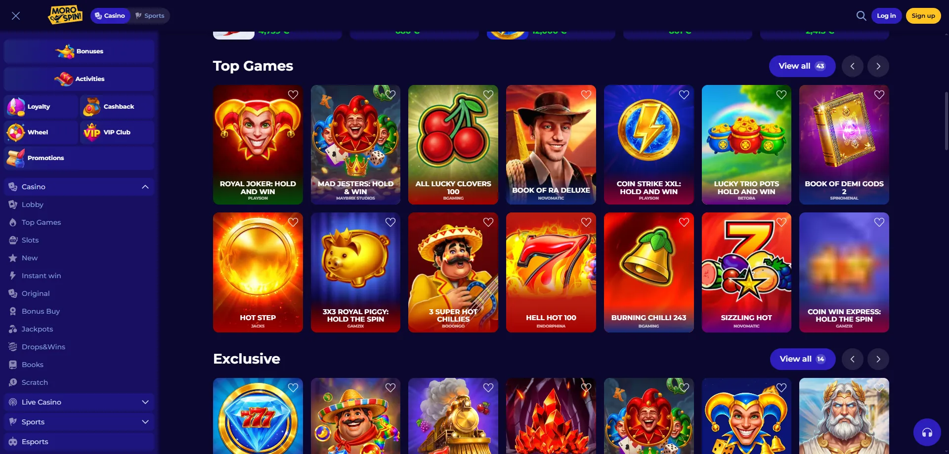 Fornitori di software top su Morospin Casino — slot e giochi live